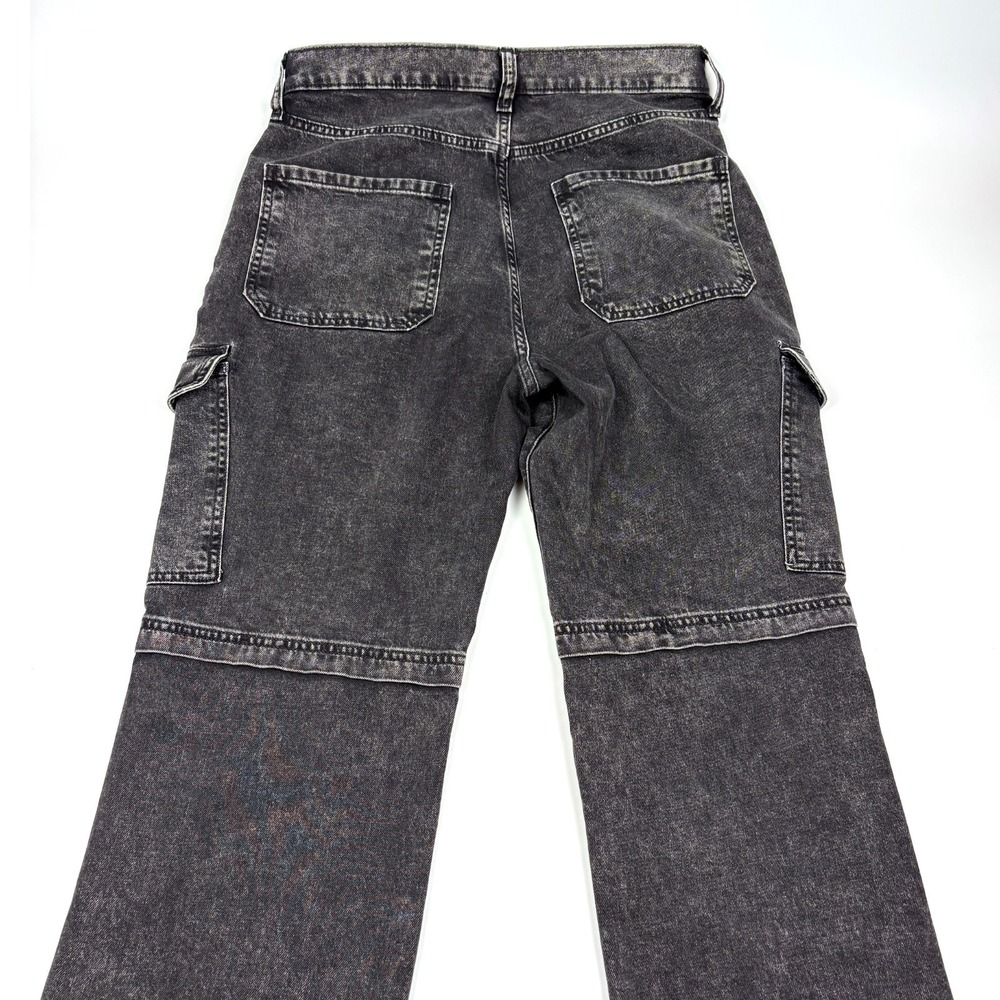 Gap 90s Loose Cargo Jeans Womens Sz 8 Black Wash Grunge Skater Street Y2K Baggy - Picture 2 of 16